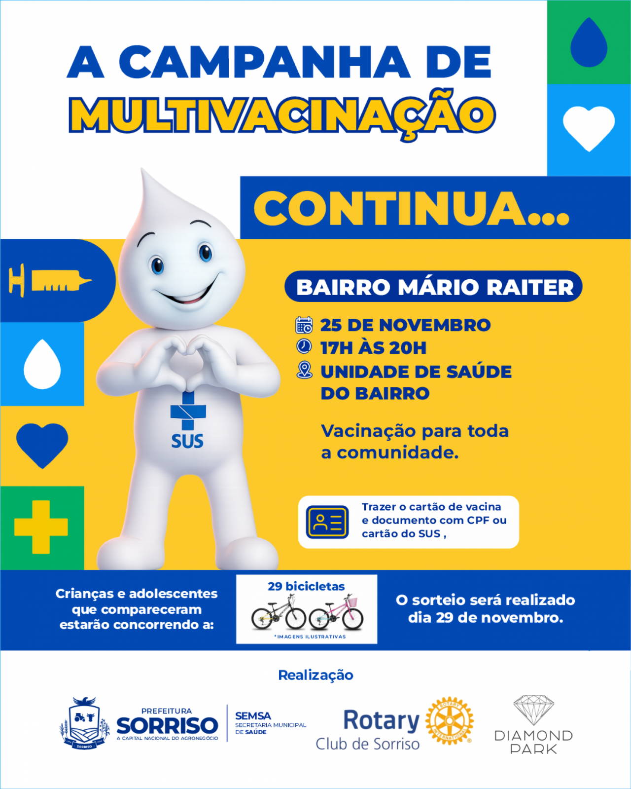 UBS do Mário Raiter recebe ação de multivacinação nesta terça