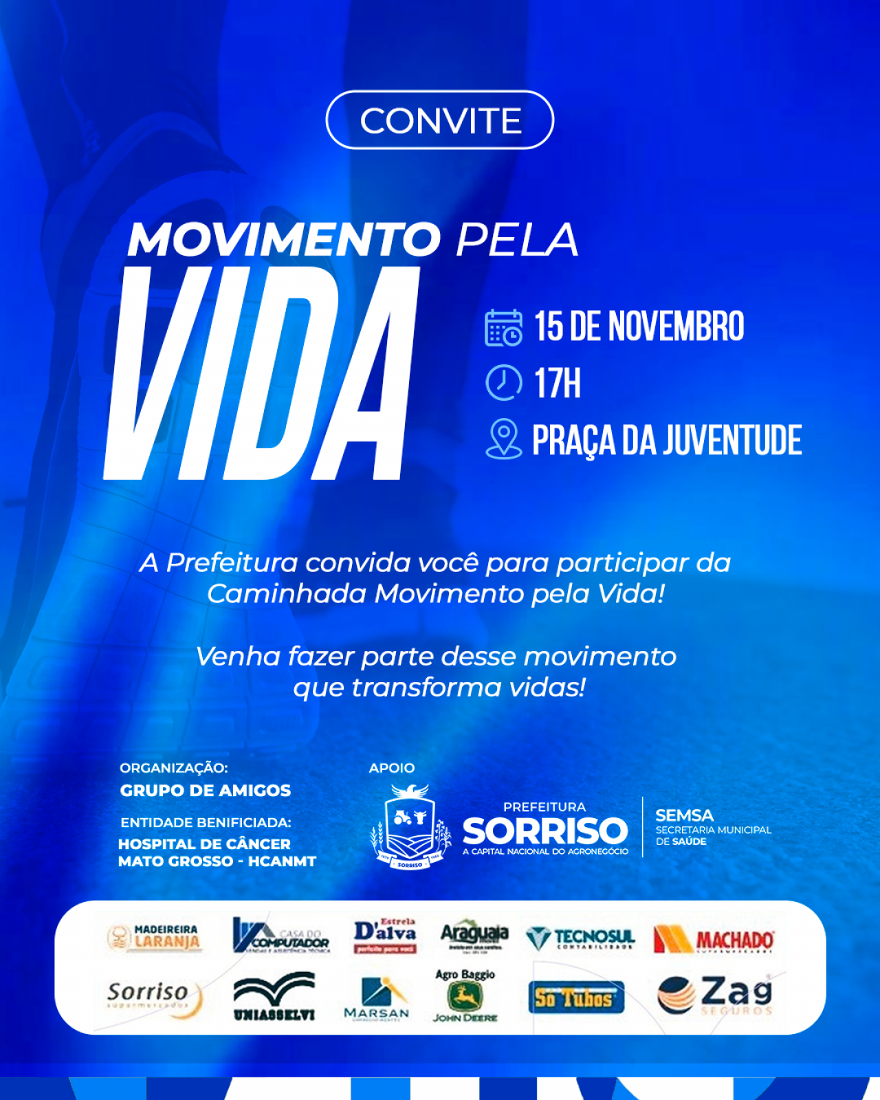Movimento pela Vida promove caminhada beneficente em prol do Hospital do Câncer