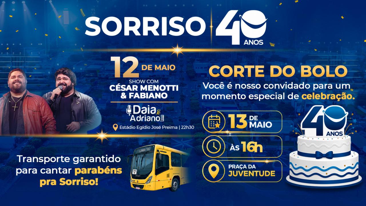 No feriado de 13 de maio, celebração de aniversário será na Praça da Juventude
