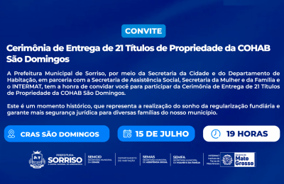 Regularização fundiária avança e Prefeitura de Sorriso entrega mais 21 títulos de propriedade