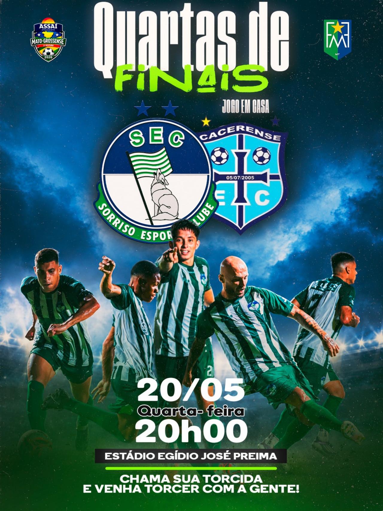 Sorriso recebe duelo decisivo do SEC pelas quartas de final do Mato-grossense