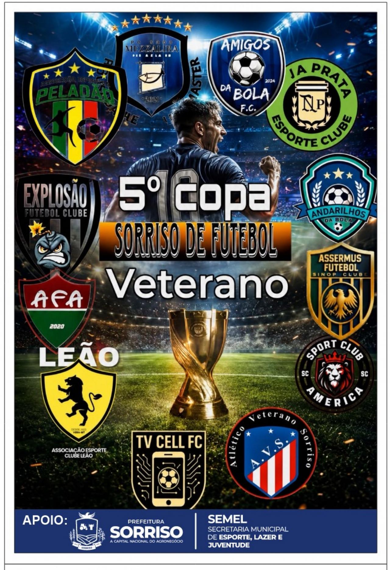 Copa Sorriso de Futebol Veterano começa neste sábado com 12 equipes em disputa