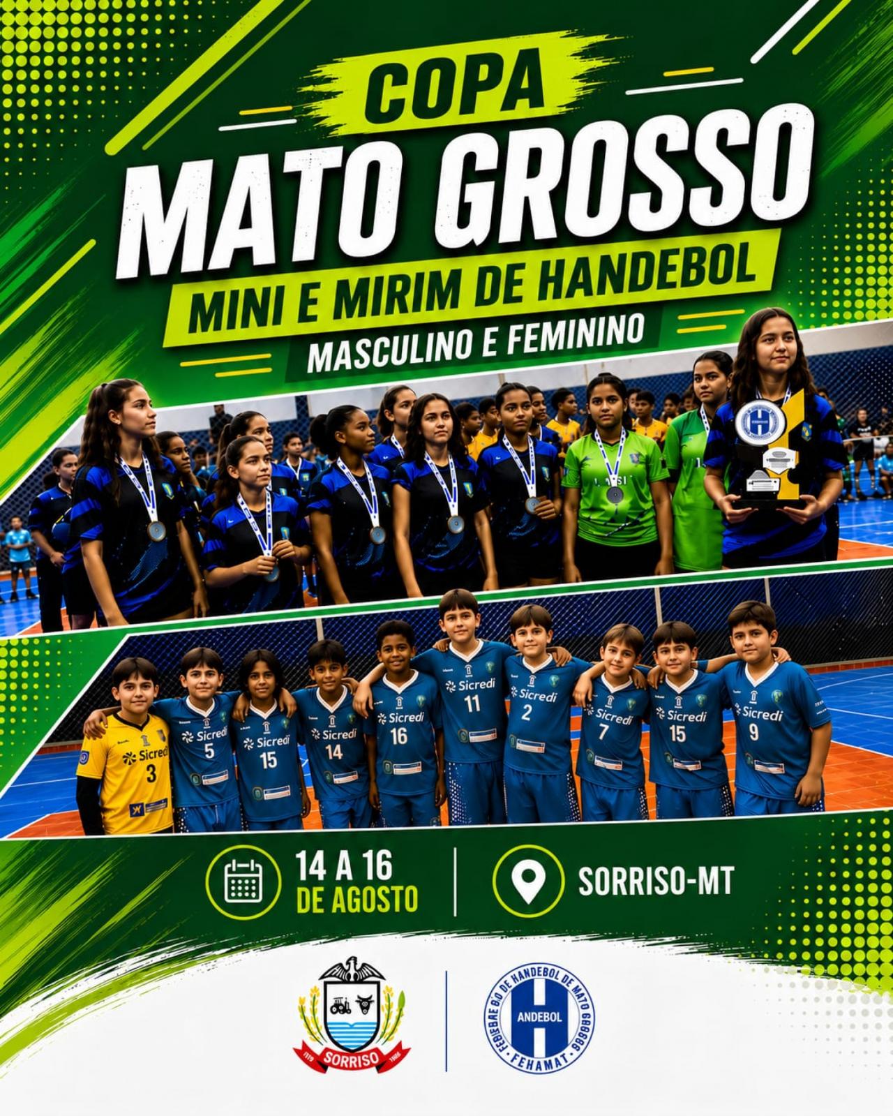 Sorriso recebe Copa Mato Grosso Mini e Mirim de Handebol neste fim de semana