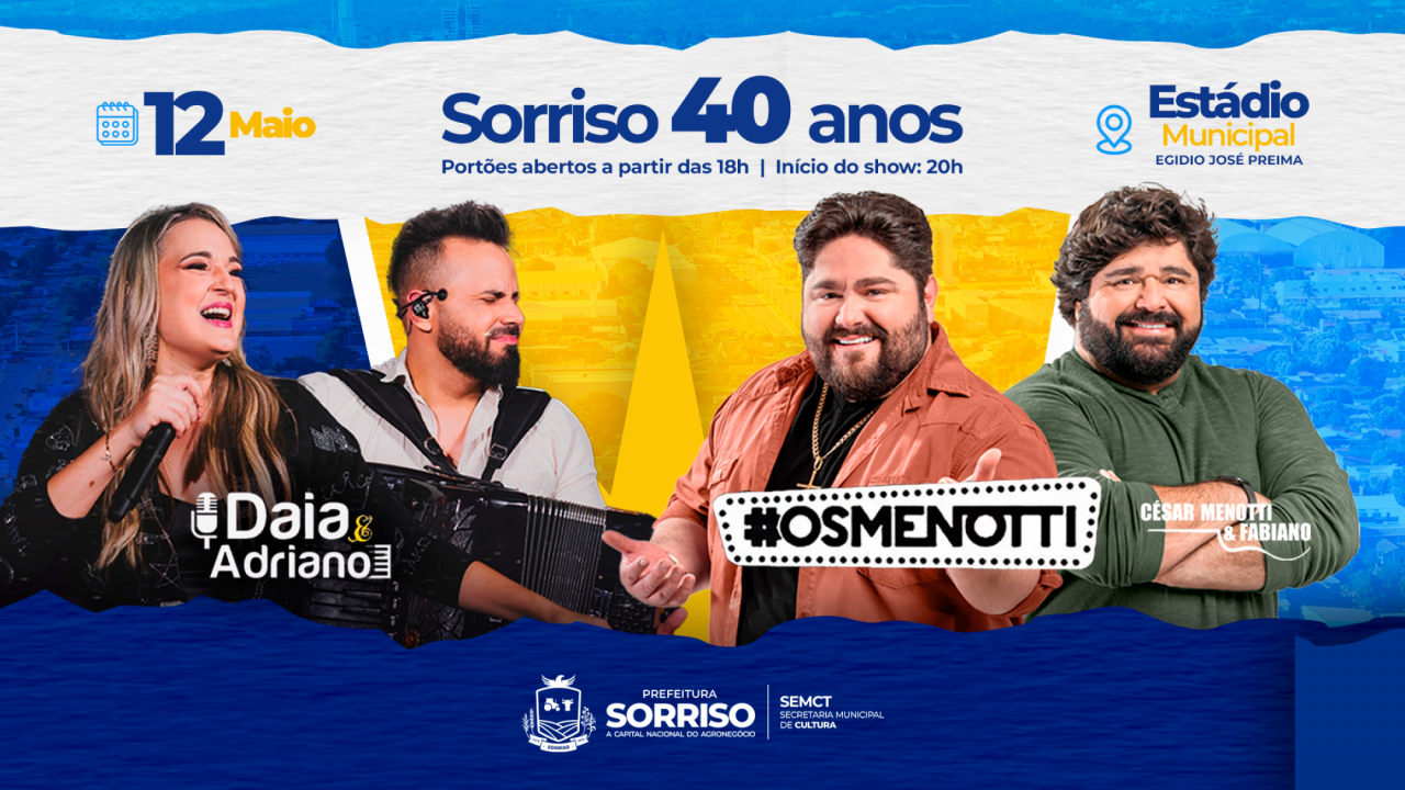 Dupla abriu mão de cachê para celebrar os 40 anos de Sorriso