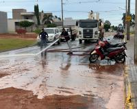Equipes da Prefeitura atuam na limpeza da cidade após chuva de quase 70 mm