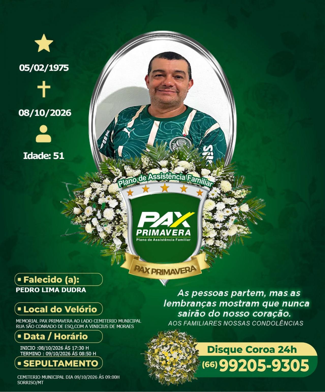 Prefeitura lamenta falecimento de Pedro Lima