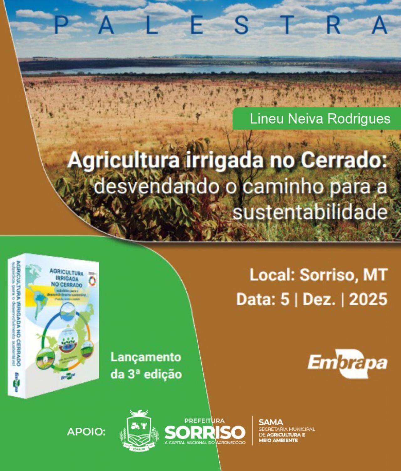 3.ª edição da cartilha “Agricultura irrigada no Cerrado” será lançada em Sorriso