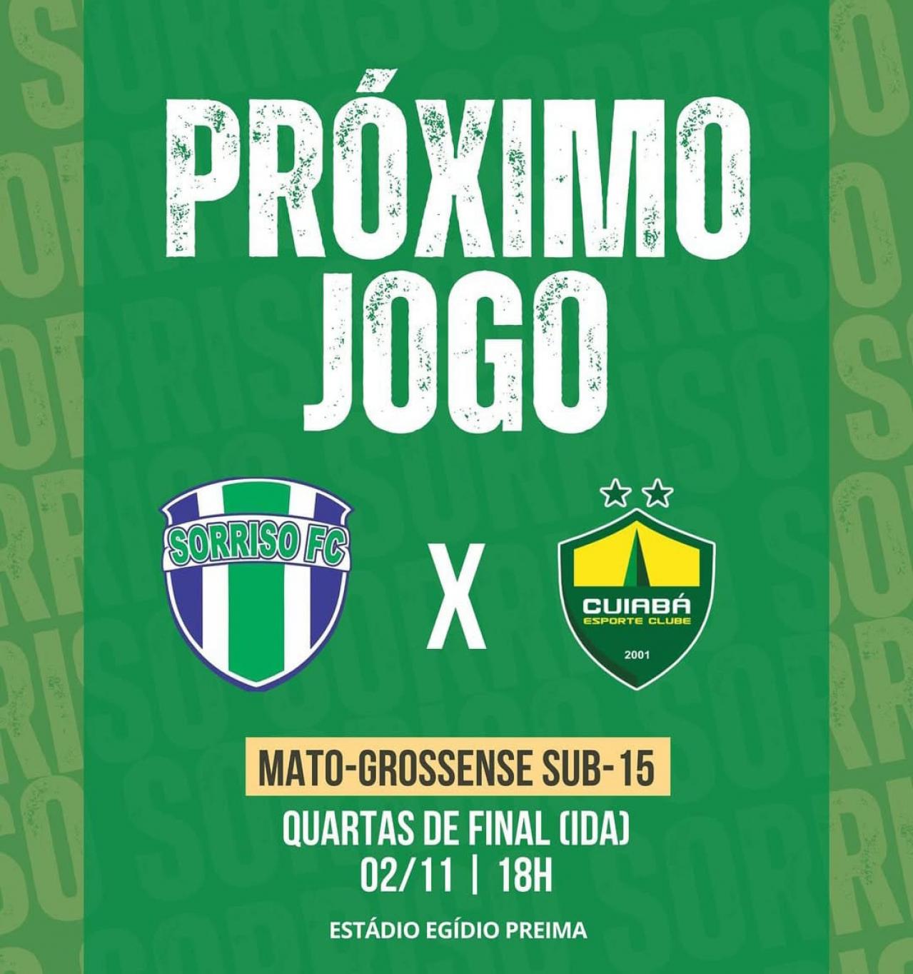 Sorriso FC enfrenta o Cuiabá pelas quartas de final do Mato-grossense Sub-15