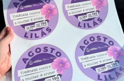 Agosto Lilás: Sorriso promove pit stop e abordagens para conscientizar população sobre combate à violência contra a mulher