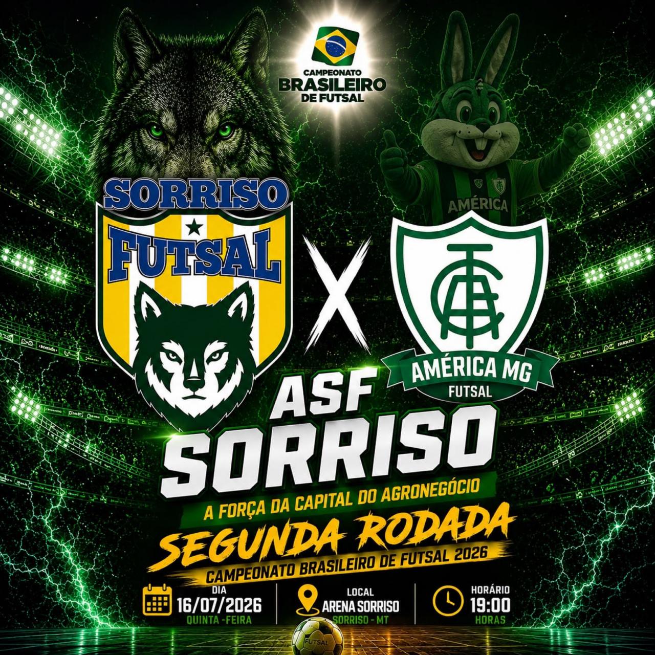 Embalada pela vitória na estreia, ASF recebe o América-MG pela segunda rodada do Campeonato Brasileiro de Futsal