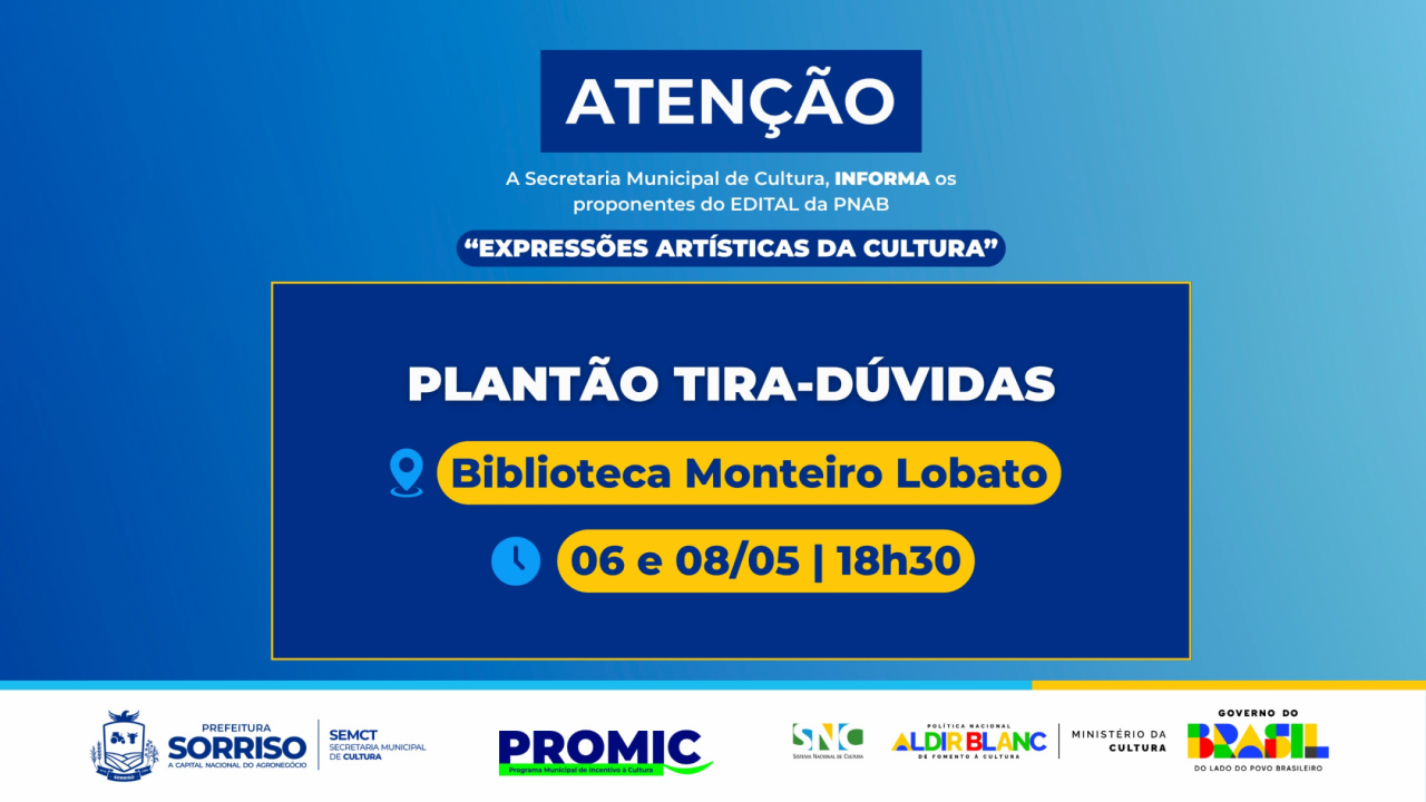 Secretaria de Cultura promove plantão tira-dúvidas sobre edital de expressões artísticas