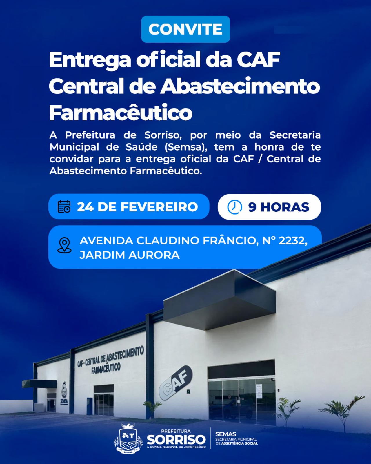 Prefeitura realiza entrega oficial da Central de Abastecimento Farmacêutico