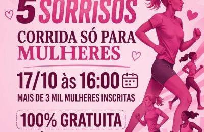 Corrida Só para Mulheres será realizada em outubro em alusão à campanha Outubro Rosa