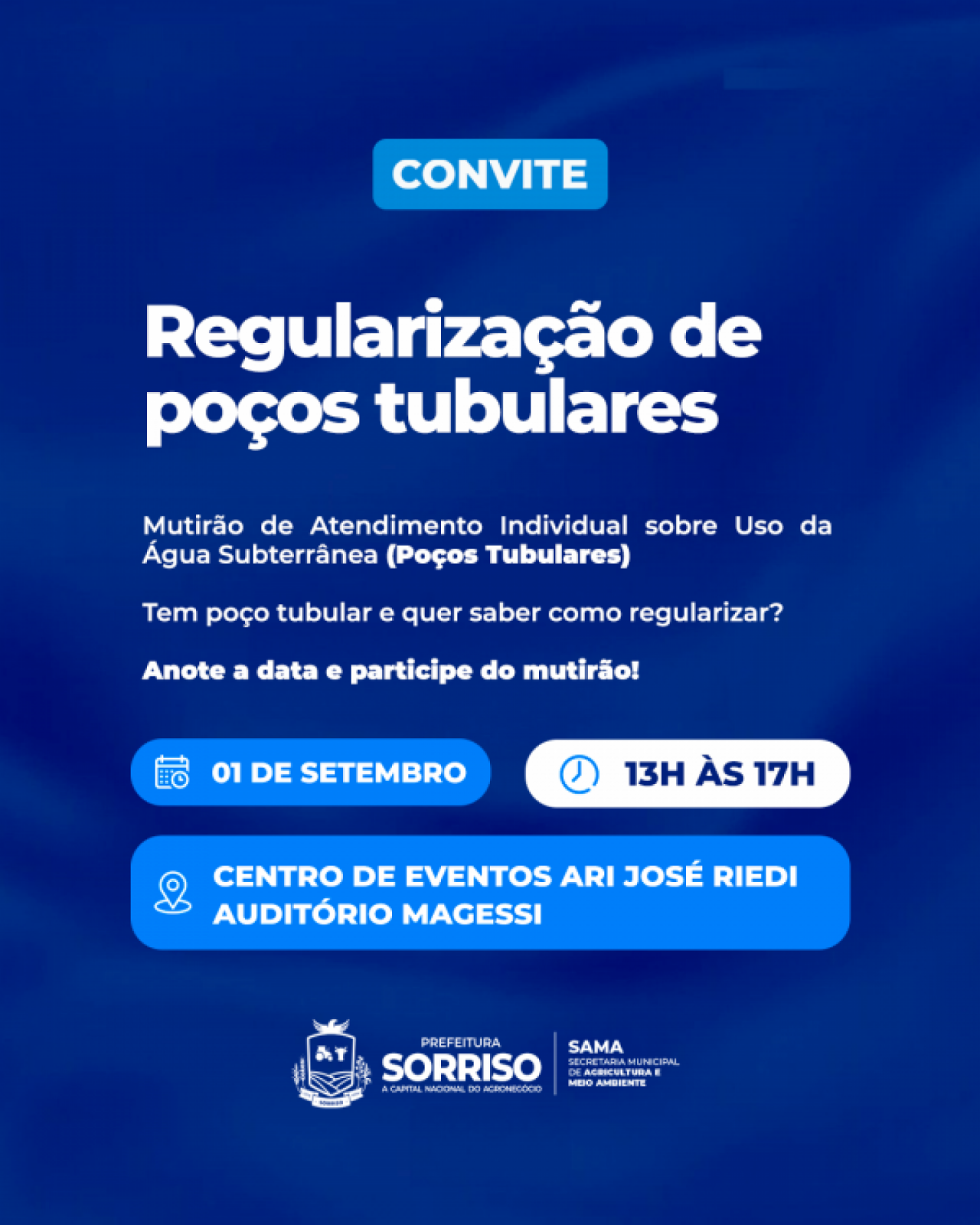 Sama organiza Mutirão de Atendimento para regularização de poços tubulares
