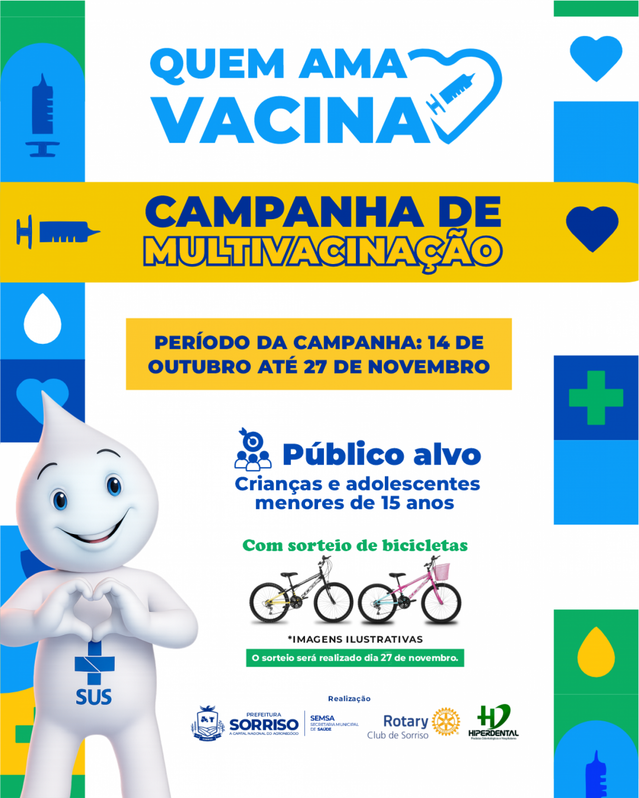 Em parceria com o Rotary, Saúde lança  Campanha de Multivacinação