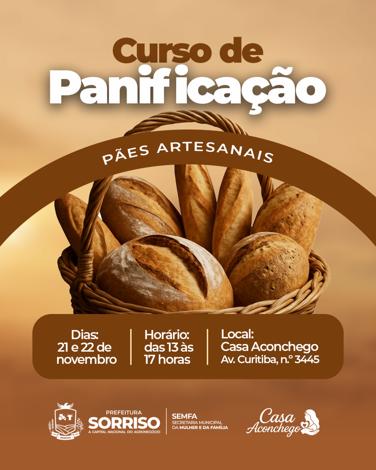 Abertas inscrições para curso de fabricação de pães artesanais
