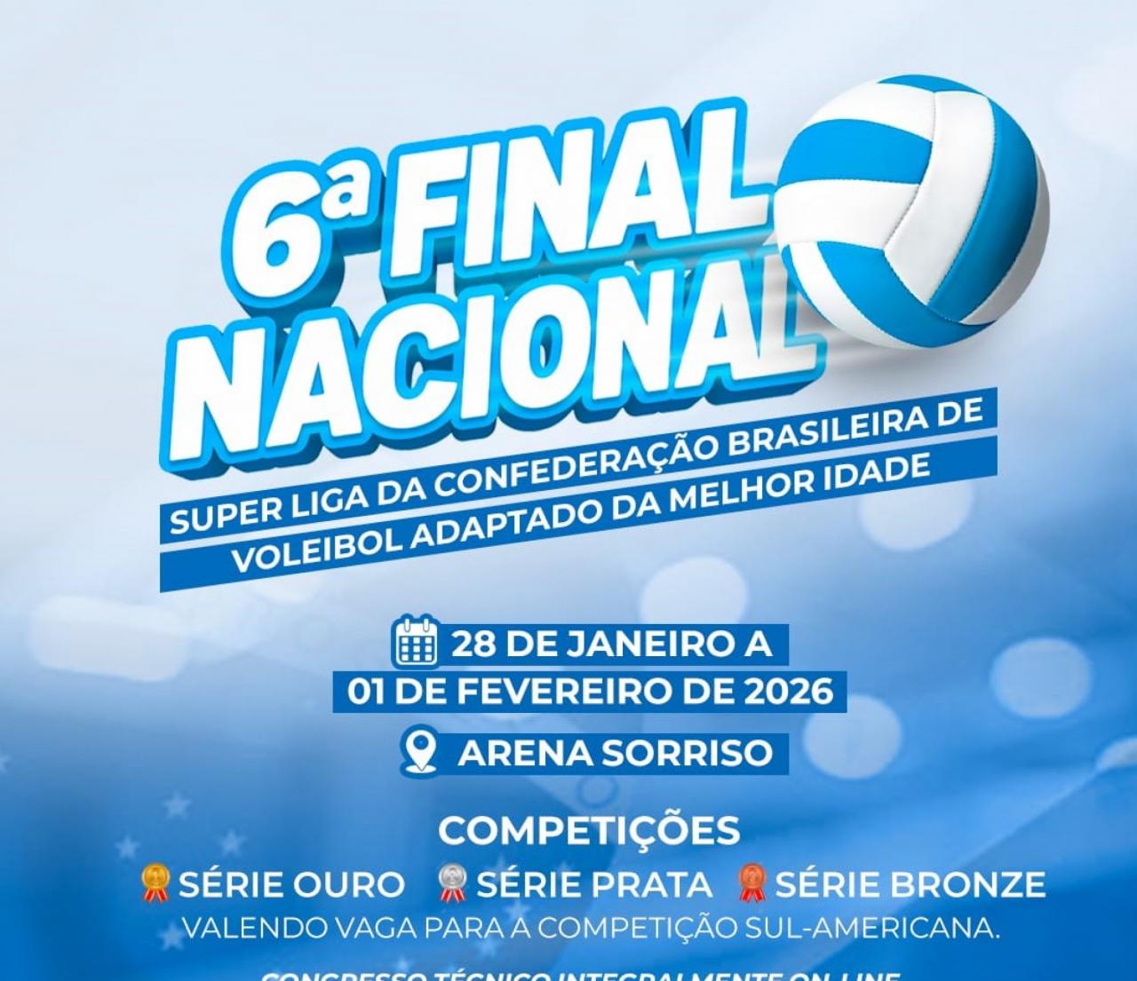 Sorriso sedia a 6ª Final Nacional da Superliga de Voleibol Adaptado da Melhor Idade