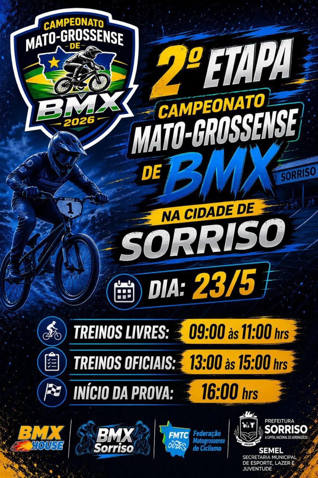 Sorriso recebe neste sábado a 2ª etapa do Campeonato Mato-Grossense de BMX