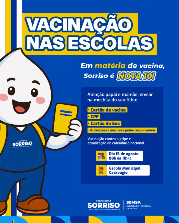 Campanha Vacinação nas Escolas faz sua próxima parada na E. M...