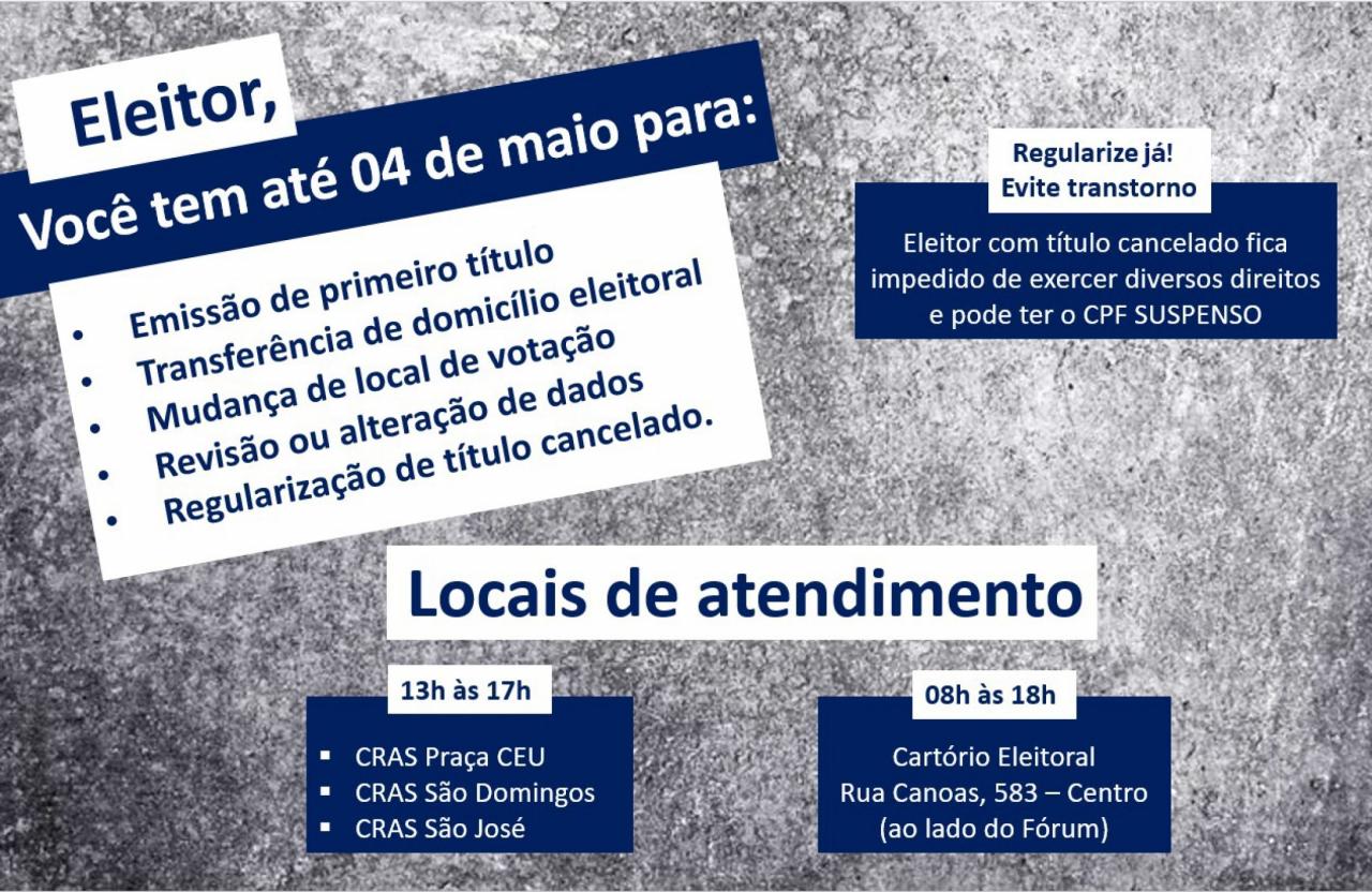 Divulgação Cartório Eleitoral